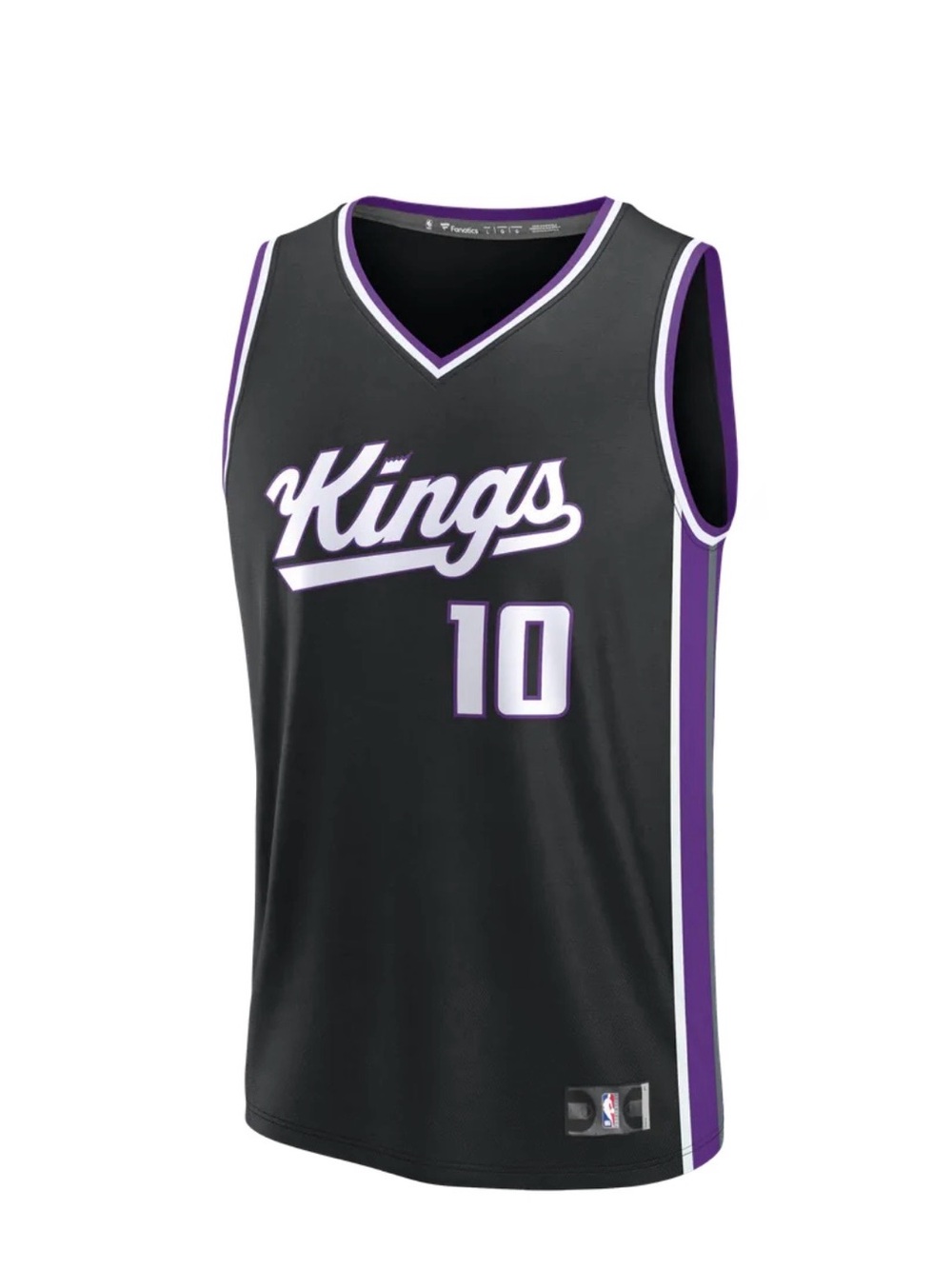 Kings #10 Black and Purple Basketball Jersey Domantas Sabonis XL